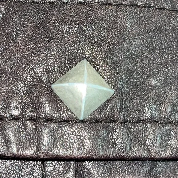 Y - INN GENUINE LEATHER CHOCOLATE BROWN LEATHER MOTO JACKET - STUDDED - EU 48 - Picture 9 of 14